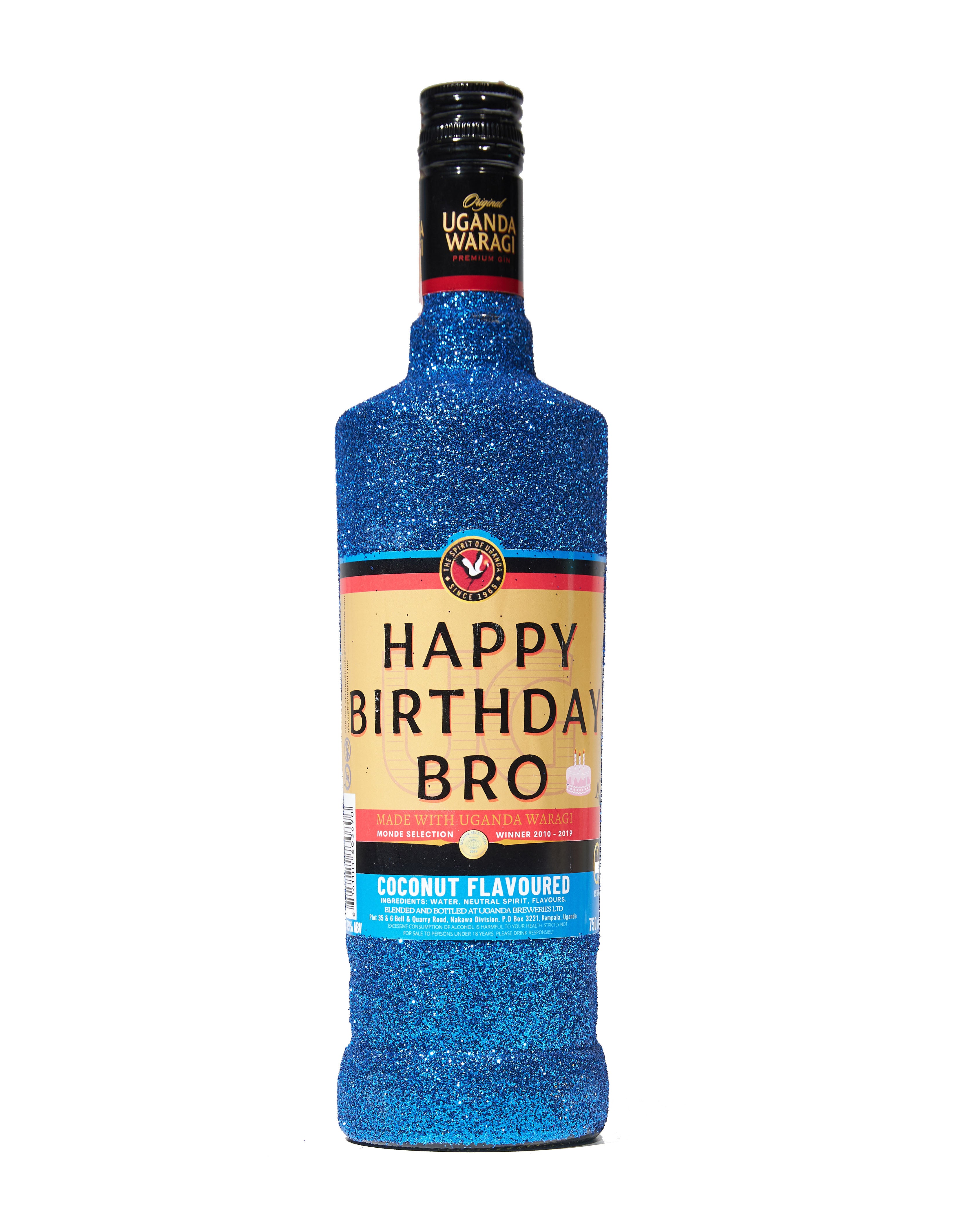 *Glittered* Personalised bottles Uganda Waragi Gin Afro Vibes Ltd